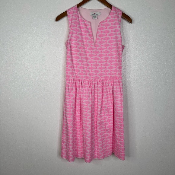 Vineyard Vines Hot Pink Fish Print Sundress Size 2 - Picture 1 of 6
